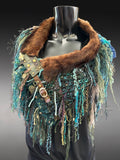 Luxury  fischer fur collar poncholette with clasp, couture avant garde fashion, game of thrones collar