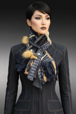 Couture model wearing scarf