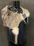 Luxury knit artisan fringe cowl with snaps, Indie capulet, bohemian inspired fashion