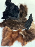 Salvaged Upcycled Mixed Species Fur Scraps - Fox, Muscrat, Beaver, Mink - Fur Coat Upcycle