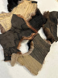 Salvaged Upcycled Mixed Species Fur Scraps - Fox, Muscrat, Beaver, Mink - Fur Coat Upcycle