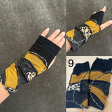 Fabric knit upcycled arm warmers, wrist cuffs, fabric fingerless gloves, upcycled sweater sleeves, Katwise arm warmers, fingerless mittens