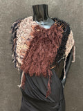 Poncho, Brown taupe bohemian knit Poncho, tribal shoulder wrap, stevie nicks style