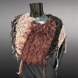 Poncho, Brown taupe bohemian knit Poncho, tribal shoulder wrap, stevie nicks style