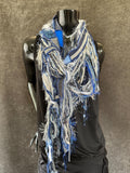 Eco-friendly Eclectic scarf - Jean blue and gray scarf