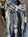 Eco-friendly Eclectic scarf - Jean blue and gray scarf