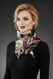 Upcycled eco couture fabric neck cowl scarf, street style fashion boho neckwarmer