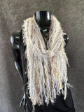 Bohemian style fashion Scarf in neutrals cream white, cowgirl fashion