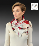 Eco-friendly Couture Neck Cowl in Red Black Plaid Boho Neckwarmer