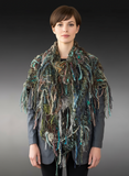 Boho Poncho in teal olive taupe,  hippie fringed Knit handmade Poncho, cowgirl style