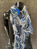 Eco-friendly Eclectic scarf - Jean blue and gray scarf
