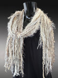 Bohemian style fashion Scarf in neutrals cream white, cowgirl fashion
