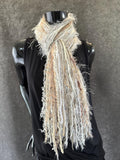 Bohemian style fashion Scarf in neutrals cream white, cowgirl fashion