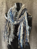 Bohemian style fashion scarf in blue jean tones