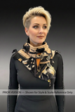 Avant-Garde Upcycled Textile Collar Scarf, Neckpiece in Black & Beige Tones