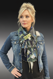 Scarf product image with blonde model