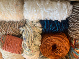 Knitting art yarn bundle, 1.5 lbs, fiber pack, weaving yarns, art yarn gift box