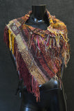 Woven Poncho, women poncho, Woven cowl with art yarns, cowl with gears, Dreamweaver, woven shawl