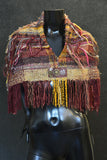 Woven Poncho, women poncho, Woven cowl with art yarns, cowl with gears, Dreamweaver, woven shawl