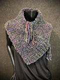 Knit luxury boho chic cowl, purple olive merino cowl